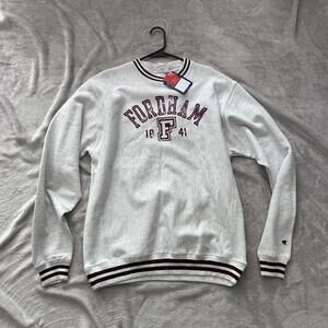 Champion Men's Grey and Burgundy Sweatshirt